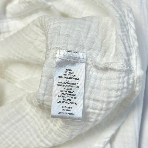 Social Standard Sanctuary Womens White Gauze Button Up Shirt Size XL Beach Boho - Picture 6 of 6